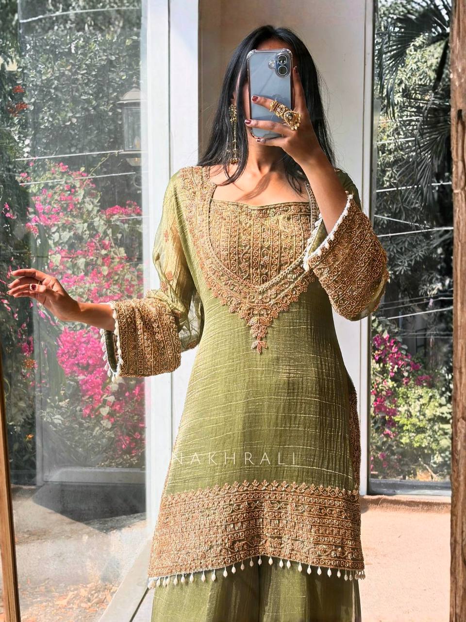 Royal Orchid Embroidered Evening Couture